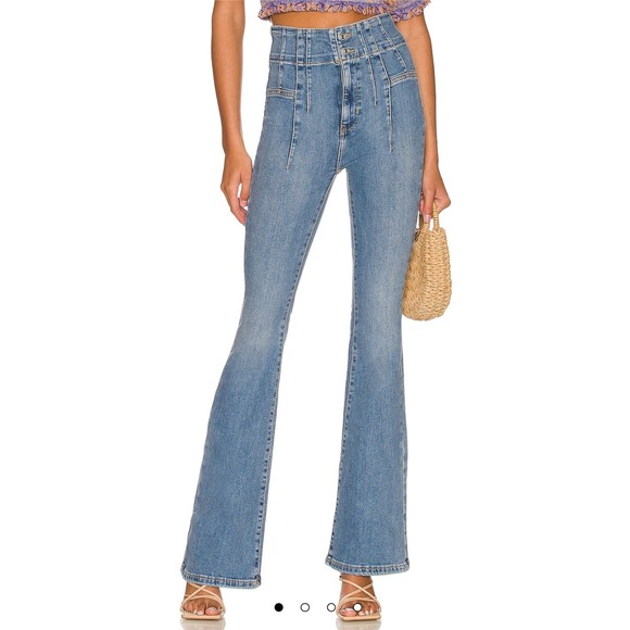 Free People Denim - Free People We The Free Jayde High Rise Flare Leg Jeans Light Wash Blue 27 NEW‎